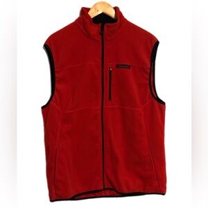 Men’s Timberland red fleece vest Sz L